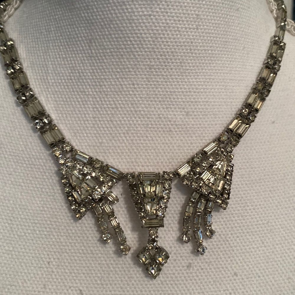 Vintage Baguette Rhinestone Necklace